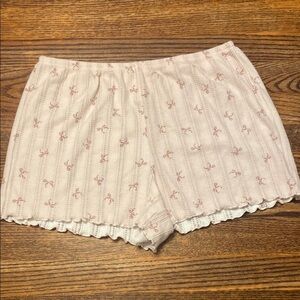 Pink Lace Trim Shorts